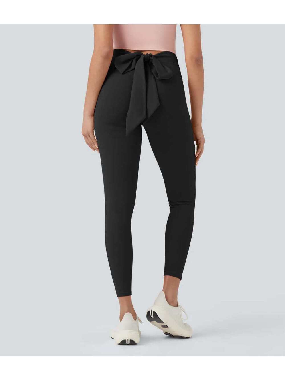 Halara SoftlyZero High Waisted Tie Back Ruched 7/8 Leggings-UPF50+ Size Small